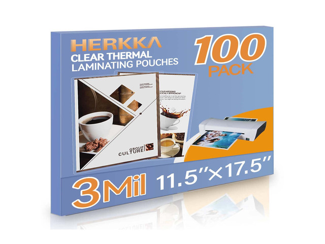 100 Pack Laminating Sheets, Hold 11 x 17 Inch Sheet, 3 Mil Clear Thermal Laminating Pouches 11.5 x 17.5 Inch Lamination Sheet Paper for Laminator,...