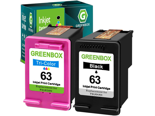 63 Ink Cartridges Combo Pack Black/Tri-Color for 63 Ink, 2-Pack Replacement for HP 63 Ink Combo Pack for Envy 4512 4520 Officejet 3830 4650 5255...