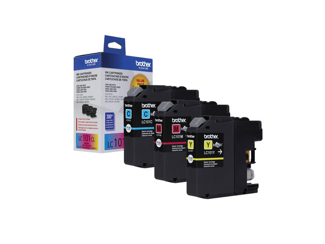 Genuine Standard Yield Color Ink Cartridges, LC1013PKS, 3-Pack, Cyan, Magenta, Yellow, 300 Pages/Cartridge