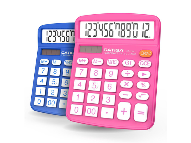 Desktop Calculator, 12 Digit Large LCD Display, Dual Power, Sensitive Big Button, Standard Function Calculators for Office, School and Business,...