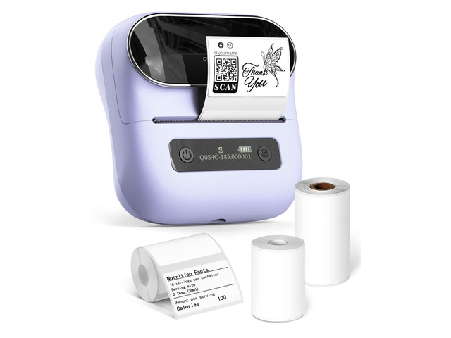 Label Maker, Bluetooth Thermal Printer for Barcode, Address, Home, Mailing, Small Business,Clothing, Portable Label Maker Machine with 3 Label