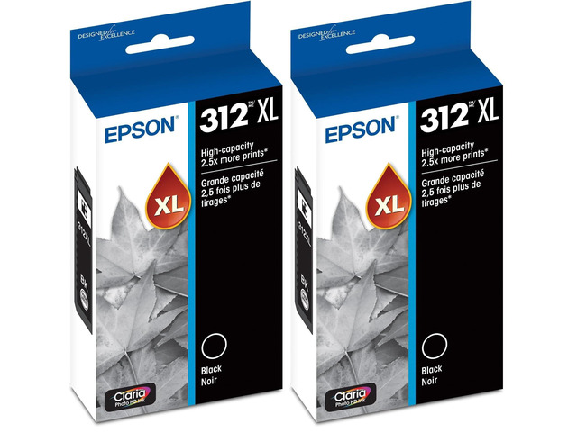 312 Claria Photo HD Ink High Capacity Black Cartridge (T312XL120-S) Works with Expression XP-8500,8600,8700,15000,(Pack of 2)