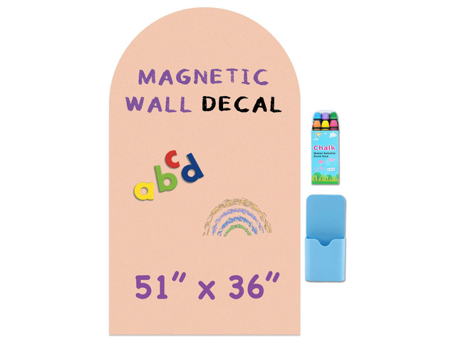 Large Arch Magnetic Wall Decal - 51' x 36' Matte Finish Chalkboard Sticker for Wall - Magnetic Board for Home(Camel Blush)