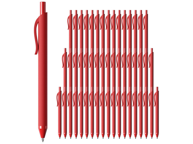 Red Ink Pens Bulk 50 Pack 1.0mm Ballpoint Pen for Smooth Writing Medium Point No Bleed Retractable Click Pens for Office School College Work,...