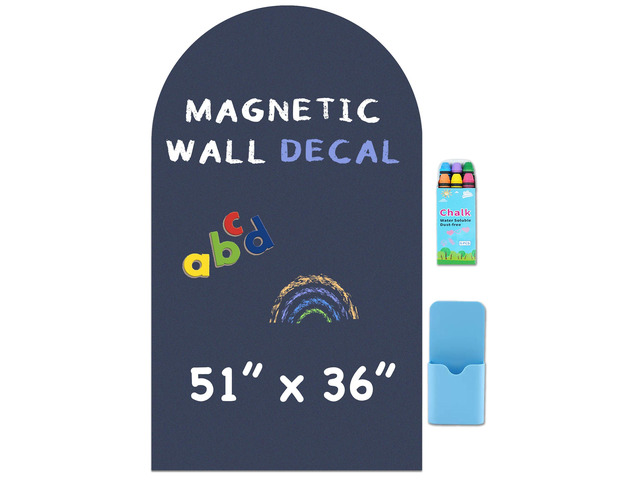 Large Arch Magnetic Wall Decal - 51' x 36' Matte Finish Chalkboard Sticker for Wall - Magnetic Board for Home(Navy Blue)