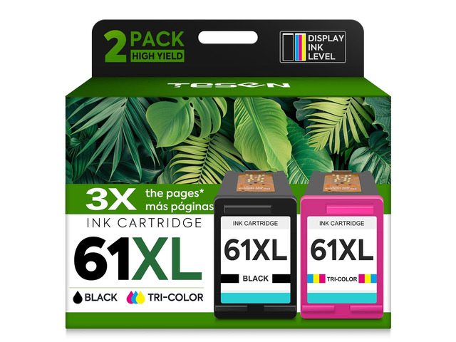 61XL Ink Cartridges Replacement for HP 61 XL Ink Cartridge Combo Pack Compatible for HP Envy 5530 4500 4502 5535 Deskjet 2540 2541 3050 3510 1510...
