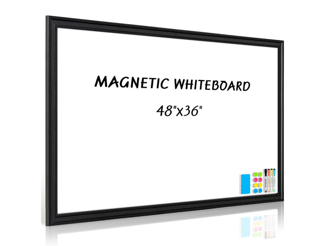 Large Dry Erase White Board for Wall, 48'x36', Black Wooden Frame Magnetic, Decorative Whiteboard, Wall Mounted, for Home, Office, Kitchen, Dorm, 4...