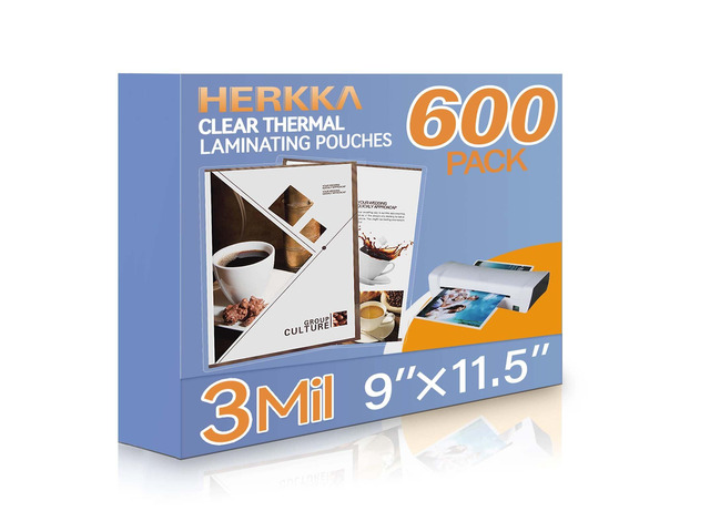 600 Pack Laminating Sheets, Holds 8.5 x 11 Inch Sheets, 3 Mil Clear Thermal Laminating Pouches 9 x 11.5 Inch Lamination Sheet Paper for Laminator,...