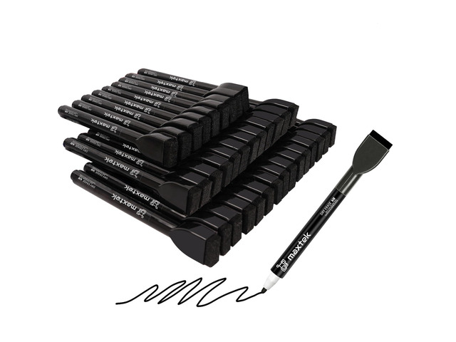 Black Dry Erase Markers, 36 Count, Fine Tip Magnetic, Thin Markers with Eraser, Low Odor, For Calendar Boards