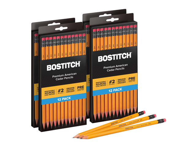 Office Premium #2 Pencils, American Cedar Wood, Pre-Sharpened, HB Graphite, 48-Pack