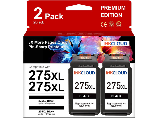 275XL Black Ink Cartridge Replacement for Canon PG-275 275XL PG275 275 XL Work with Canon PG-275XL PIXMA TR4720 TS3522 TR4700 TS3520 TS3722 TS3500...