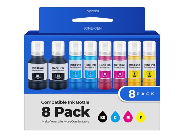 8 Pack Compatible for EPT542 Ink Refill Bottles ET-5850 ET-5150 ET-5170 Replacement for EPT542 Ink for ET-5850 ET-5150 ET-5170 ET-16650 ET-5800...