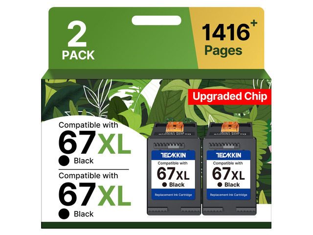 67XL Black Ink Cartridge Replacement for HP 67 Black Ink Cartridge 67XL Ink Works for HP DeskJet 4227e 2827e 2755e 2855e 2800 4155e 2755 2852e Envy...