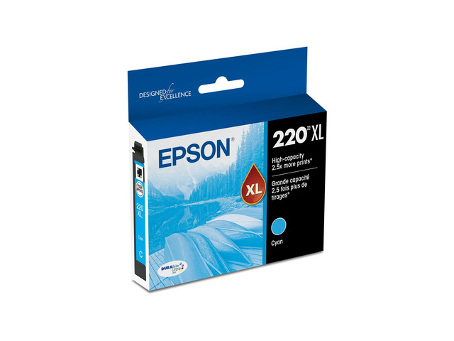 220XL Genuine High Capacity Cyan Ink Cartridge T220XL220 Works with WorkForce WF-2630 WF-2650 WF-2660 WF-2750 WF-2760 Expression XP-320 XP-420 XP-424