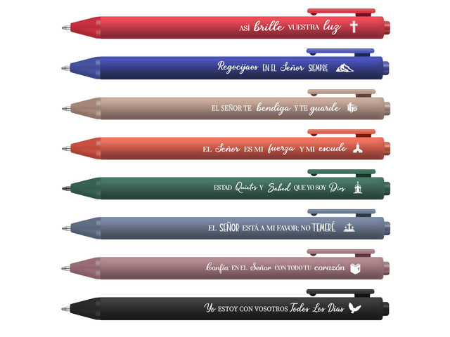 80 Pcs Spanish Bible Verse Pens Christian Ballpoint Pens Inspirational Quotes Writing Tool Small Retractable Tiny Black Ink Religious Gifts for...