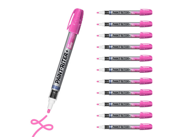 96973 Paint-Riter+ Oily Surface Liquid Paint Marker, Versatile Surface Compatibility, Bold Mark Size 1.8', Pink 12-Pack