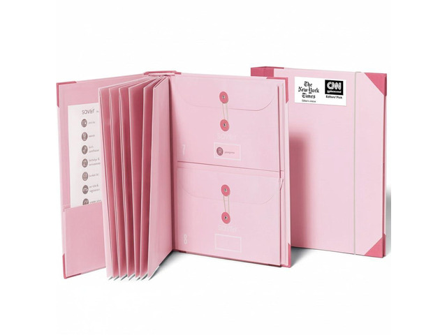 The Folio Important Document Organizer by Binder with Guided Labels, Acid-Free File Folder Organizer with 10 Pockets, Document Holder for Home...