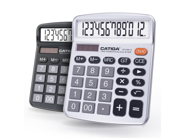 Desktop Calculator, 12 Digit Large LCD Display, Dual Power, Sensitive Big Button, Standard Function Calculators for Office, School and Business,...
