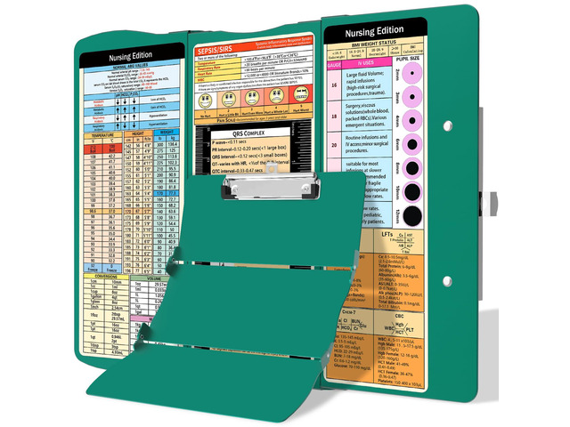 Nursing Clipboard Foldable Clipboard Medical: Edition Cheat Sheets Aluminum 3 Layers Foldable Clipboards Nursing Pocket Size Profile Clip Nurse...