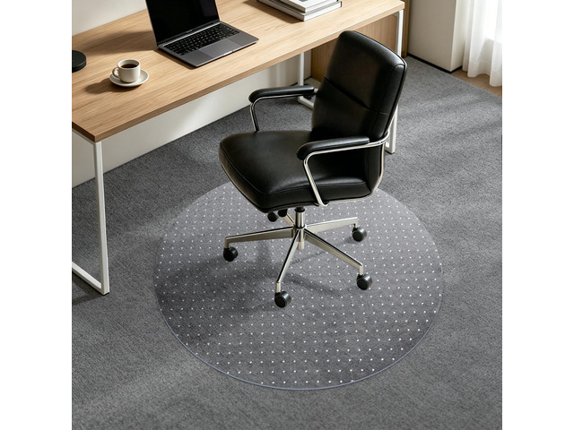 Office Chair Mat for Carpet, 36'' x 36'' Round Clear Floor Mat for Low and No Pile Carpeted Floors, Thick and Sturdy Carpet Protector for Work,...