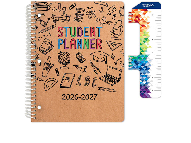 2026-2027 Middle & High School Student Planner 8.5' x 11' - Dated Weekly & Monthly Academic Planner with Ruler/Bookmark & Stickers, Ideal for...