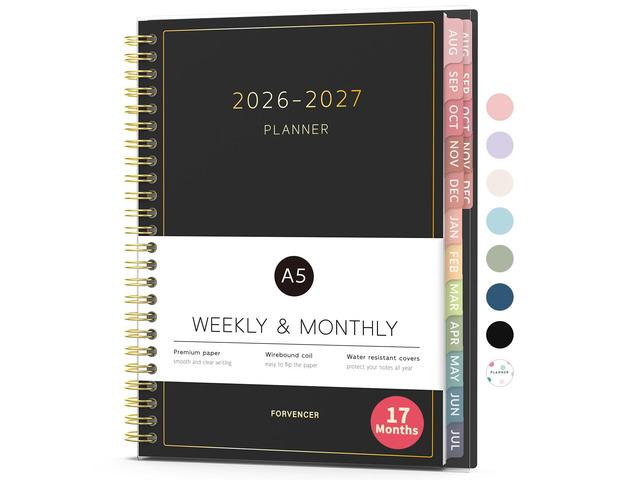 17 Month Academic Planner 2026-2027, Aug 2026-Dec 2027, 6.3'x8.4' Calendar Planner Weekly and Monthly, Daily Agenda Book Organizer, College School...