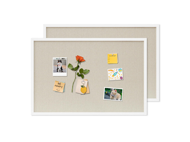 Cork Board with Linen White 2Pack,Bulletin Board 30'x20' Hanging Corkboards for Office Home School Message Board or Vision Board Decoration