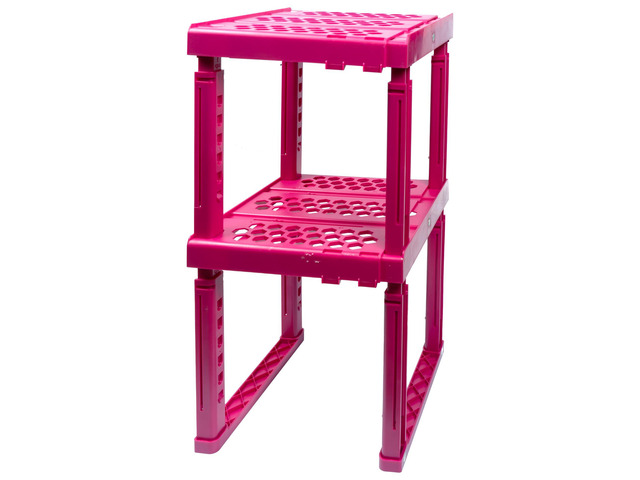Locker Organizer Shelf Adjustable Width and Height, Ideal Locker for School, Office, and Gym Lockers (Magenta 2 Pack)