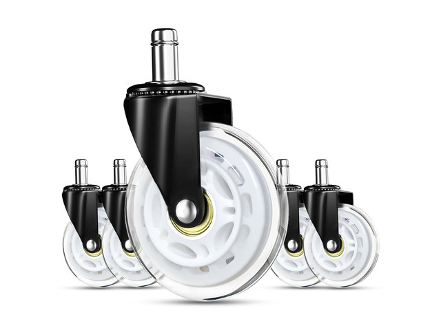 Gaming Chair Wheels - Heavy-Duty Office Chair Wheels - Replacement Rubber Casters - Universal Fit 3 Inch Chair Casters, Noise Free, Fits 98% Chair,...