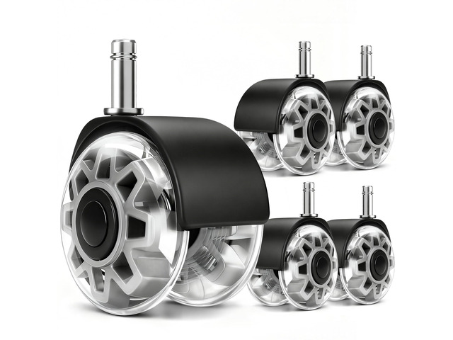 Office Chair Wheels,Smooth & Quiet Rollerblade Casters Wheels,Heavy Duty Support 700lbs Dual-Wheel Design,Gaming Desk Chair Wheel Replacement for...