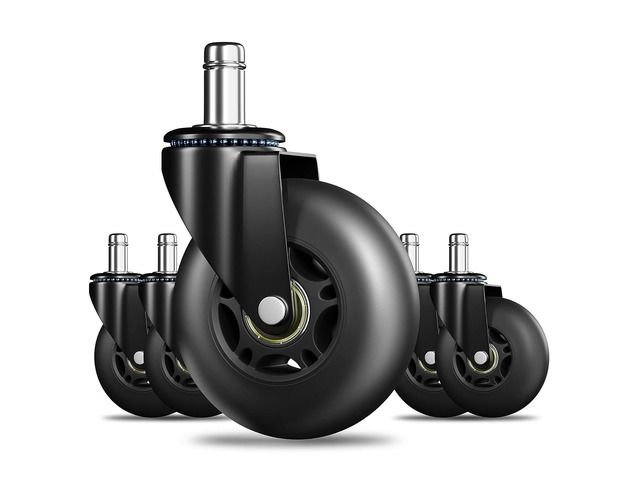 Office Chair Wheels Replacement Heavy Duty 3 Inch Roller Blade Wheels for Carpet Hardwood Floors,Support 650 LB, Noise Free, Fits 98% Chair, for...