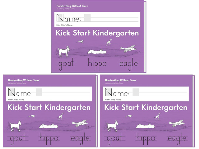 Kick Start Kindergarten, Age 4+, Pre-K and TK, Student Workbook, Handwriting Practice, Writing Book, School & Home, Language Arts, Tutoring (Pack...
