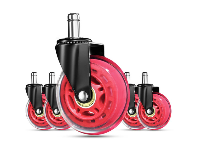 Gaming Chair Wheels - Heavy-Duty Office Chair Wheels - Replacement Rubber Casters- Universal Fit 3 Inch Chair Casters, Noise Free, Fits 98% Chair,...