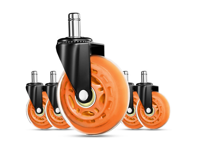 Gaming Chair Wheels - Heavy-Duty Office Chair Wheels - Replacement Rubber Casters- Universal Fit 3 Inch Chair Casters, Noise Free, Fits 98% Chair,...
