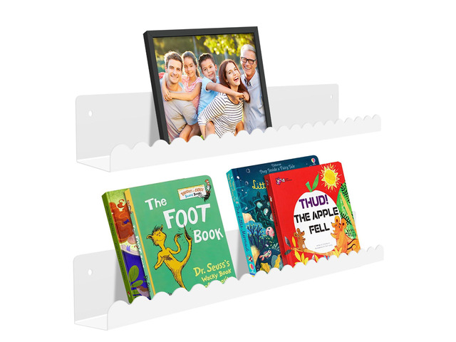 Magnetic Book Shelf for Teacher Classroom 2-Pack 17' Whiteboard Shelves, Reusable Metal Book Holder, Holds 12.5 lbs, for Classroom Furniture,...