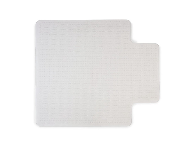 Office Chair Mat, Clear, 45x53 Inch, Medium-Pile Carpet, with Lip Extended under-desk coverage and smooth glide for carpeted office floors