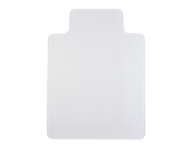Office Chair Mat, Clear, 48x36 Inch, Medium-Pile Carpet, with Lip Extended under-desk coverage and smooth glide for carpeted office floors