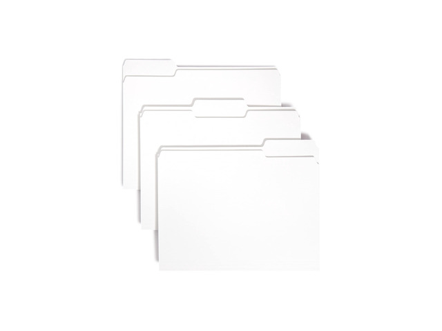 Standard File Folders, 100 Count, White, 1/3-Cut Tabs, Letter Size (12843)