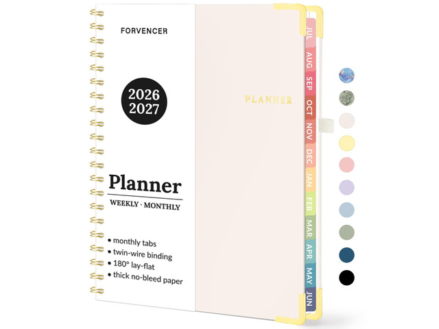 Academic Planner 2026-2027, Weekly & Monthly Hardcover Planner A4 Calendar Planner July 2026-June 2027, 8.5' X 11' Daily Agenda, School Office...