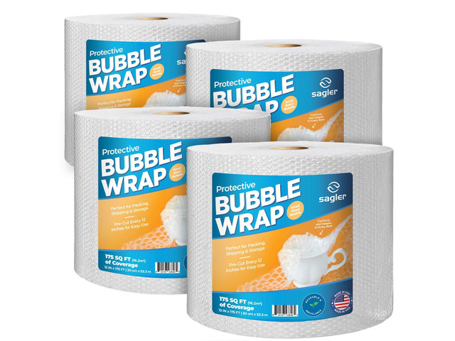 Bubble cusion for Packing & Moving - 12' Width X 600 FT 150 FT Each 4 Rolls Bubble cusion for Moving, Extra Protection for Shipping, Packaging...