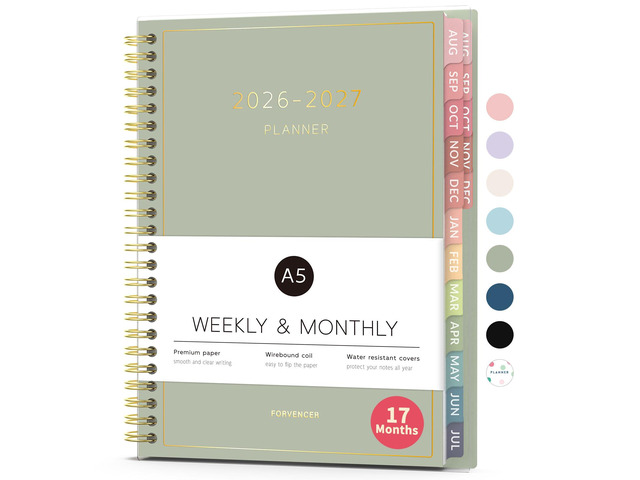 17 Month Academic Planner 2026-2027, Aug 2026-Dec 2027, 6.3'x8.4' Calendar Planner Weekly and Monthly, Daily Agenda Book Organizer, College School...