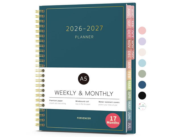 17 Month Academic Planner 2026-2027, Aug 2026-Dec 2027, 6.3'x8.4' Calendar Planner Weekly and Monthly, Daily Agenda Book Organizer, College School...