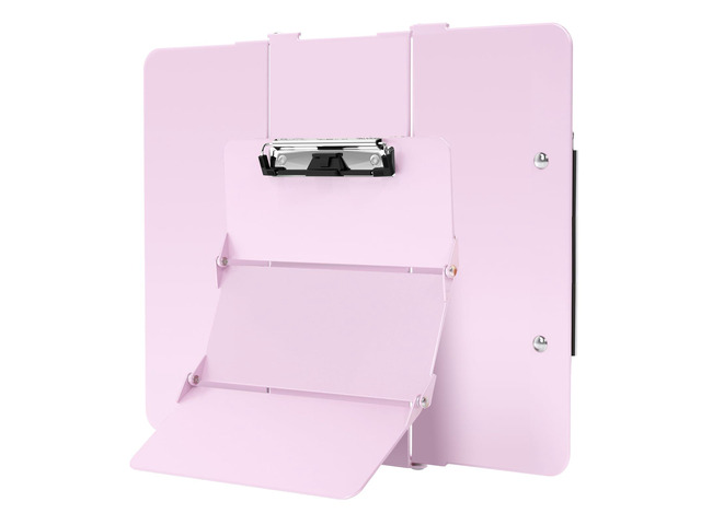 Nursing Clipboard Foldable Without Edition Cheat Charts, 3 Layers Aluminum, Nurse Board w/Low Profile Clip & Pen Clip Pocket, Baby Pink