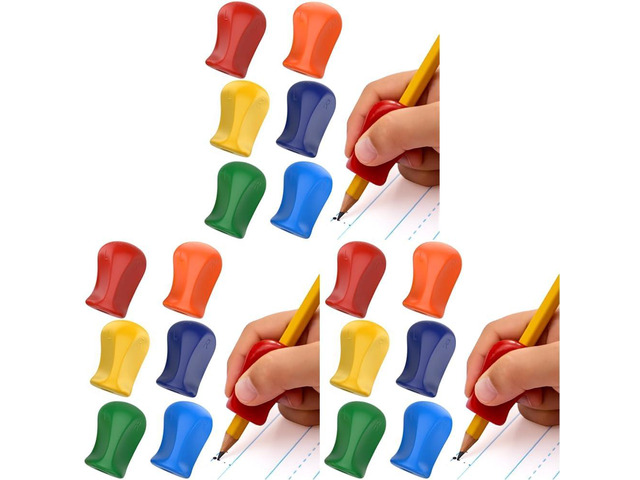 Original Pencil Grippers 6 Pcs, Improves Kids Handwriting, Ergonomic Pen Holder for Righties & Lefties, Ideal for Kids, Toddlers, Adults, Writing...