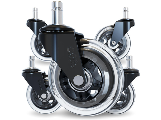 Original Office Chair Wheels (As Seen On PBS), IKEA Only Only compatible with IKEA, safe for hardwood floors & carpet, smooth & quiet casters, easy...