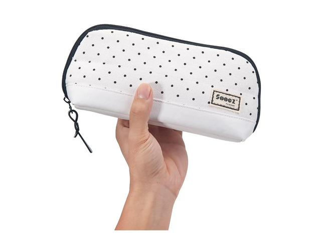 Wide-Opening Pencil Pen Case, Lightweight & Spacious Pencil Pouch Zipper Stationery Bag, Aesthetic Supply with Triangular Design for Adults, Black...