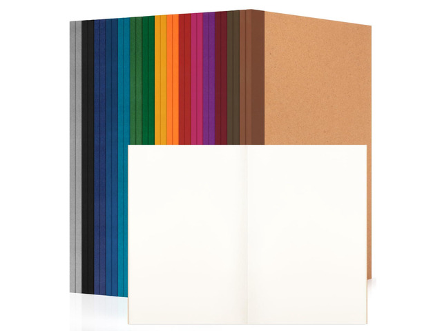 30Pack Blank Notebook Journals Bulk,8.3x 5.5Kraft Cover Unlined Notebooks A5 Composition Notebook, Kraft Cover with Vintage Spines, 15 Colors 60...