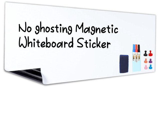 Magnetic White Board, 48' x 71' Peel and Stick Paper, No Ghosting Transform Any Wall into Dry Erase Surface, Self-Adhesive, Attach Magnets to Hold...