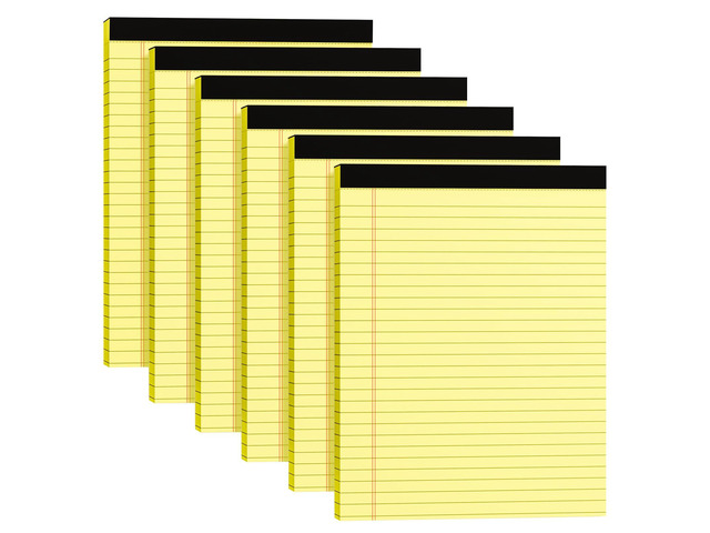 Legal Pads 8.5 x 11, 6 Pack Yellow Wide Ruled Note Pads 8.5 x 11 Pads Legal Notepads 8.5 x 11 Yellow Lined Pads of Paper Yellow Paper Pads, 30...