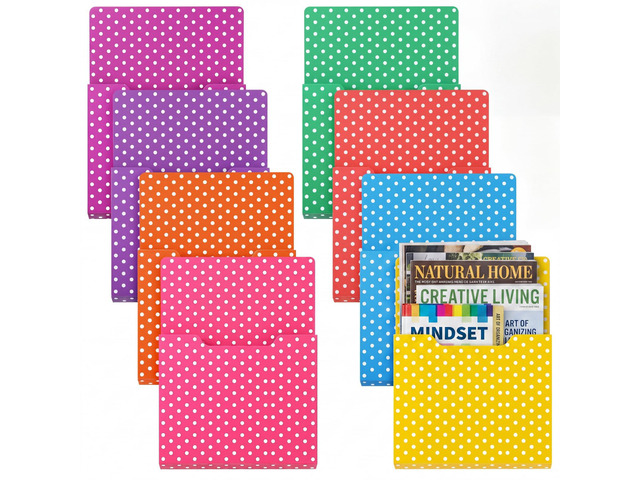 8 Pack Magnetic File Folder Holder for Whiteboard Classroom Storage 10'x13'x1.2' Hanging Magnetic Wall File Organizer, Refrigerator Magazine...